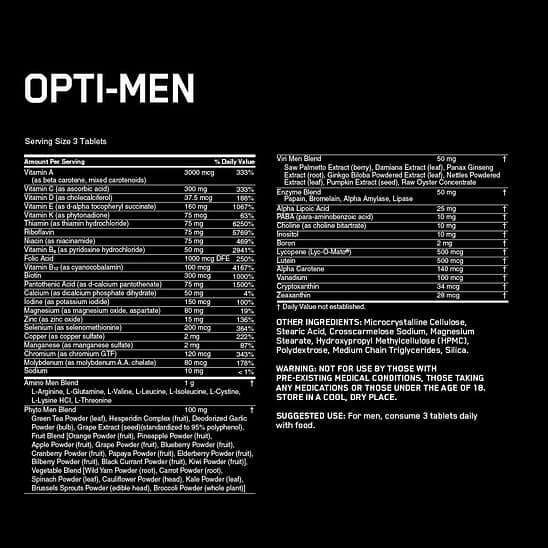 Optimum Nutrition Opti-Men (150 таблеток/50serv)