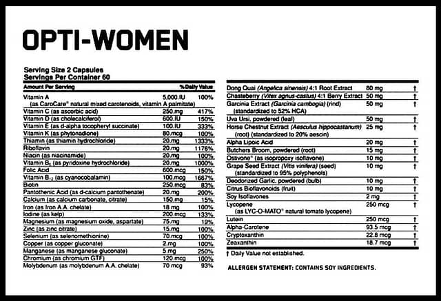 Optimum Nutrition Opti-Women (60 таблеток/30serv)